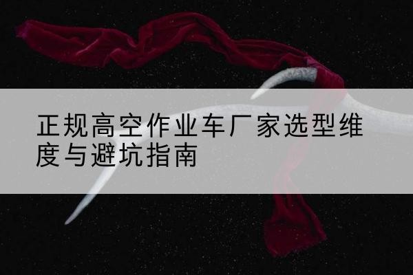 肃州高空作业车厂家-正规选型维度与避坑指南