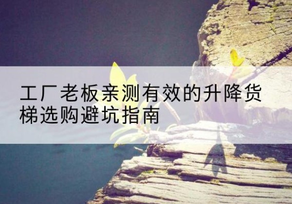 肃州升降货梯怎么选-工厂老板亲测有效的升降货梯选购避坑指南
